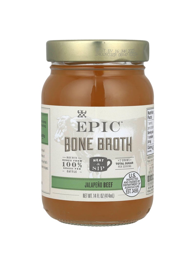 Bone Broth, Jalapeno Beef, 14 fl oz (414 ml)